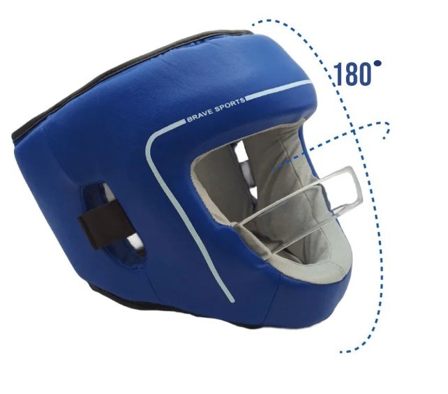 Шлем для бокса с защитной планкой для носа и скул синий 432f1251-b4a6-11f0-0a80-05bf001df59a - фото 1171