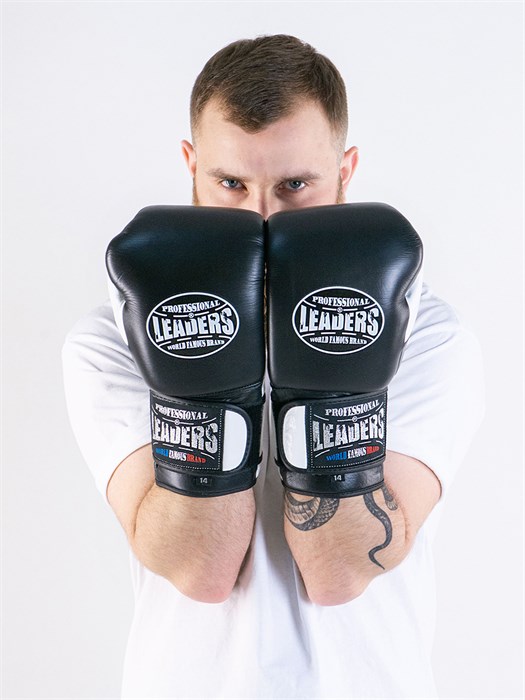 Перчатки боксерские LEADERS LS 2 BK/WH (черно-белые) 43d59f5e-b1ce-11ed-0a80-045a000d0a3e - фото 1174