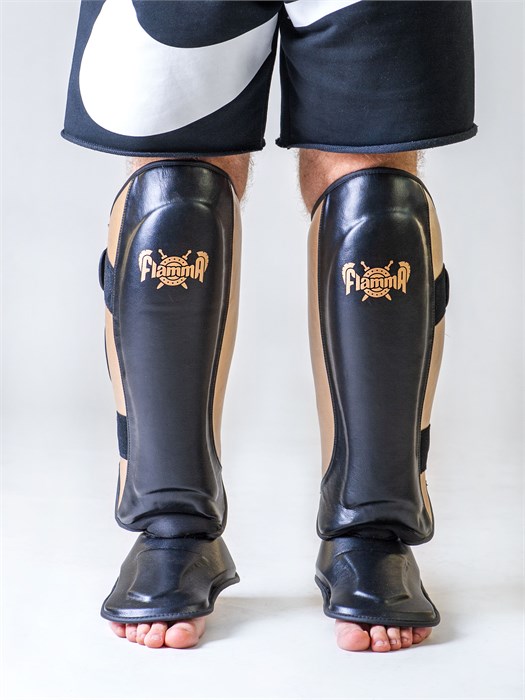 Защита голень-стопа FLAMMA Gold Elite (инженерная кожа, черный) 554ea524-115e-11ec-0a80-07c00020aafd - фото 1483