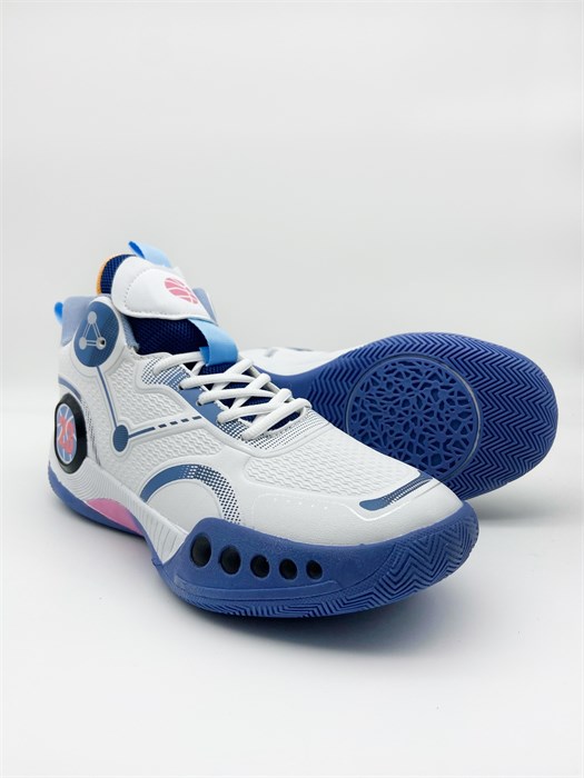 Баскетбольные кроссовки  white with blue 67f563eb-1062-11f0-0a80-1103001b5595 - фото 1719