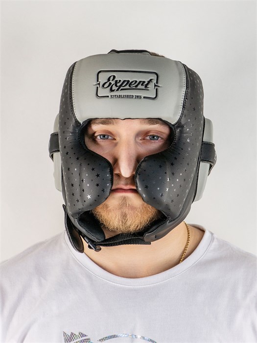 Шлем для бокса Fight Expert Vintage Fusion, черный-серый (кожа Vegan100%, ) 6a0efd09-982c-11ee-0a80-107d0041b73c - фото 1762