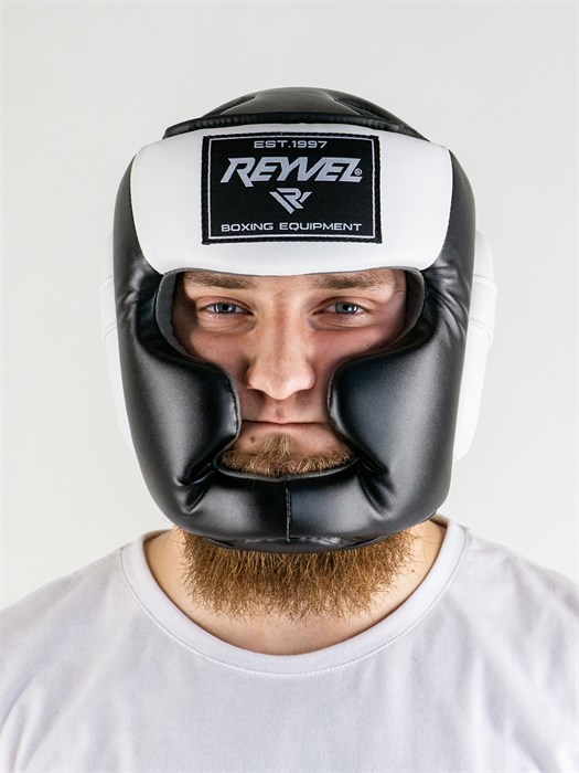Шлем тренировочный Reyvel черно-белый T02729 - фото 2332