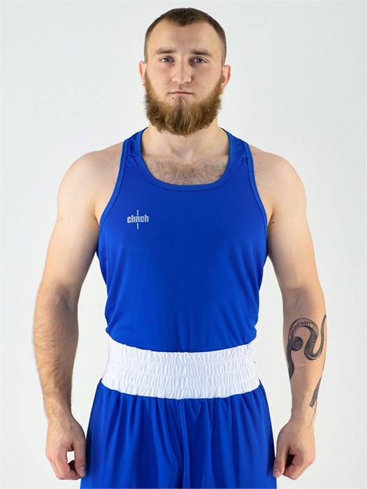 C116 Майка боксерская Clinch Olimp синяя T01698 - фото 3094
