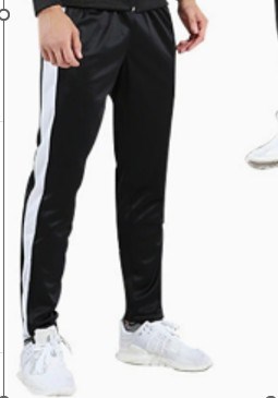 Спортивные штаны черные с белыми полосками 8703 a483b5db-202b-11f0-0a80-0de5000b399c - фото 3293