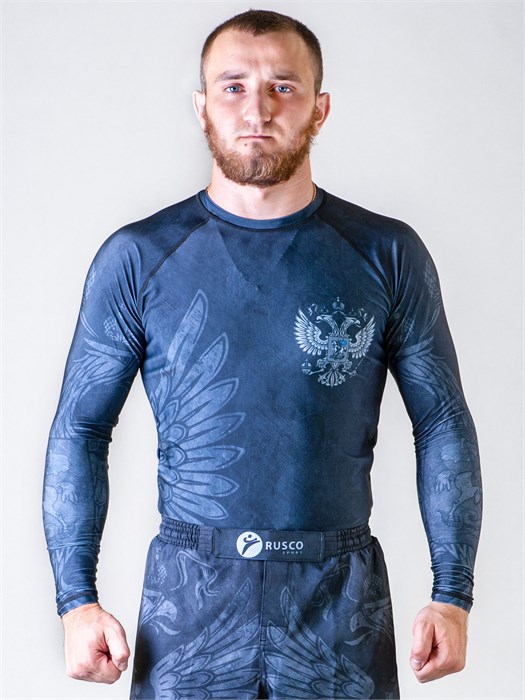 Рашгард для MMA Rusco Sport BLACK HERB, взрослый T02320 - фото 3459