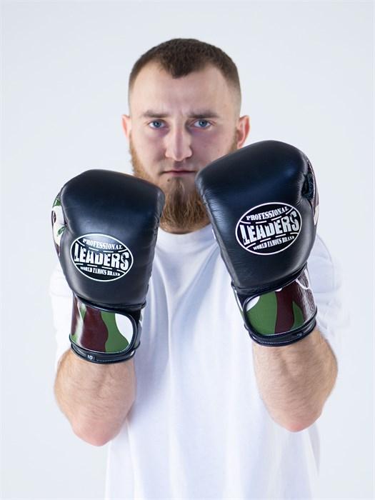 Перчатки боксерские LEADERS LeadSeries Custom BK/CAMO (черный/камуфляж) T02605 - фото 3655
