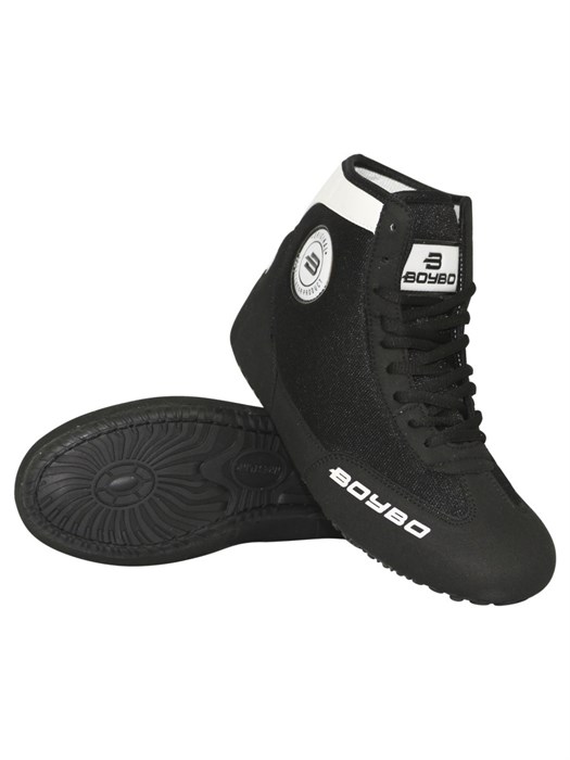 Борцовки BoyBo на толстой подошве черные T03377 - фото 4096