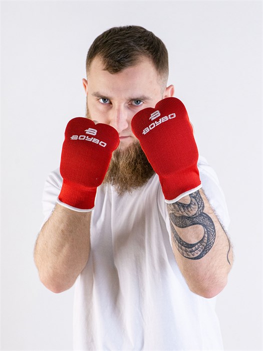 Накладки для каратэ BoyBo BO130, хлопок, красные T03380 - фото 4108