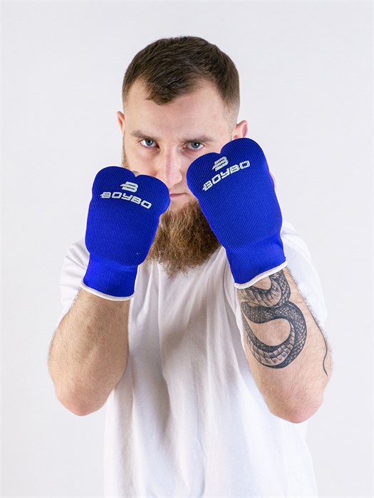 Накладки для каратэ BoyBo BO130, хлопок, синие T03381 - фото 4113