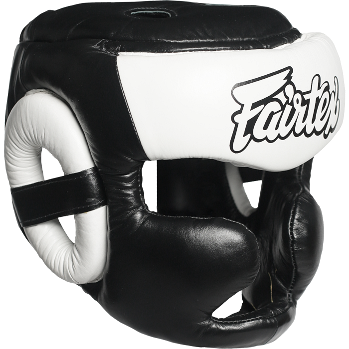 Шлем для бокса Fairtex HG13 ( черный-белый , закрытый верх) T03493 - фото 4214