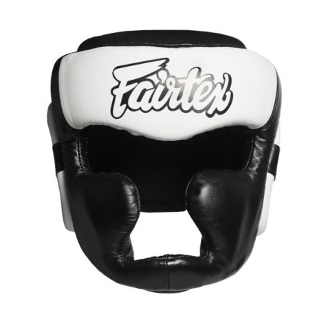 Шлем для бокса Fairtex HG13 ( черный-белый , шнуровка верх) T03494 - фото 4215