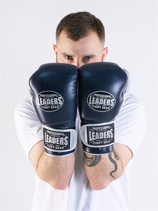 Перчатки боксерские LEADERS ULTRA BL/SIL b893af7c-b1cf-11ed-0a80-09b4000dbacb - фото 4245