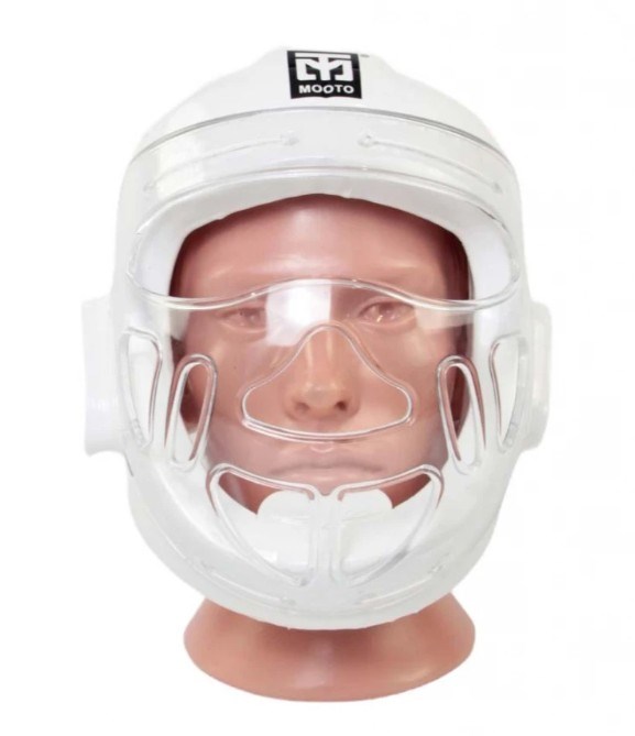 Шлем для тхэквондо MOOTO (с пластиковым забралом), белый cca4e975-a907-11f0-0a80-103c001347d3 - фото 4578