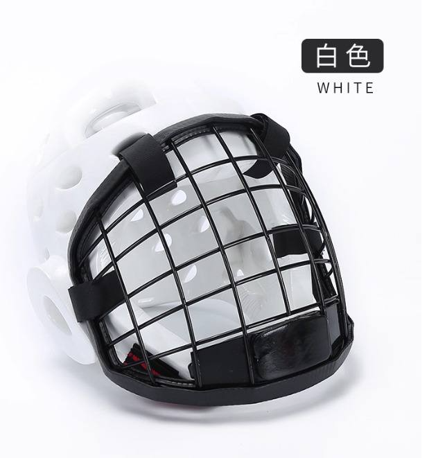 Шлем с металлической решеткой для каратэ бело-черный dd1f21db-cc28-11f0-0a80-028600197037 - фото 4863