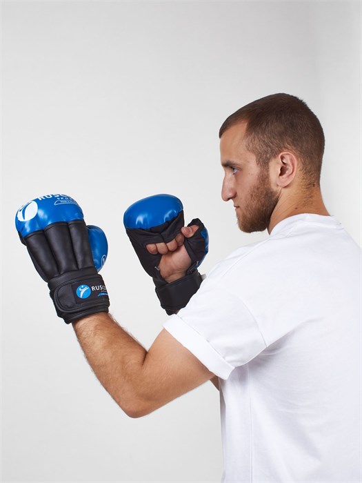 Перчатки RUSCO SPORT для Рукопашного боя КЛАССИК синие 0002124 - фото 490