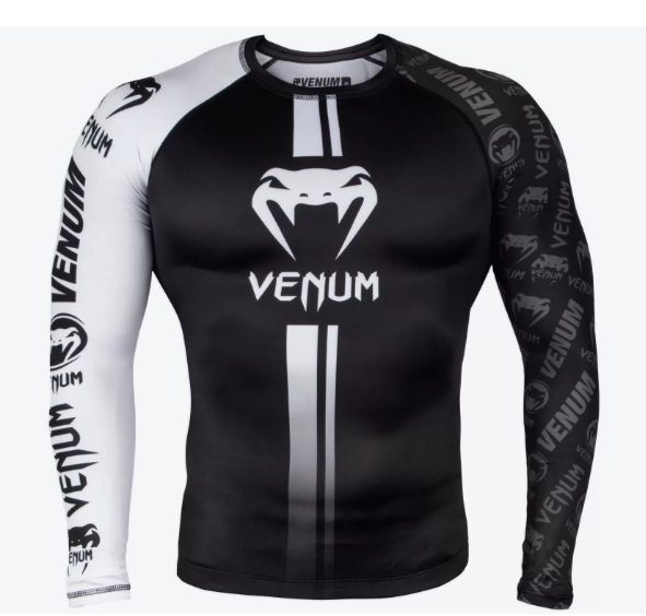 Рашгард мужской компрессионный Venum Logos Rashguard Black/White полиэстер e26dc0e6-0bc1-11f0-0a80-11f9000bffb6 - фото 4961
