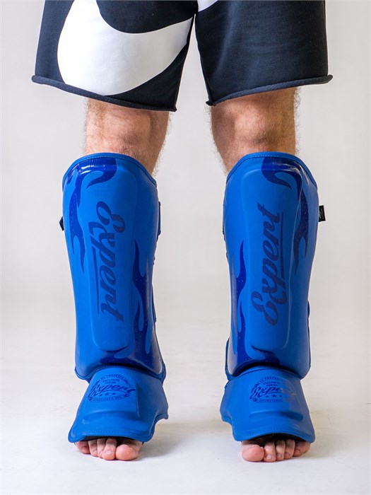 Защита голень-стопа FIGHT EXPERT (ПВХ, Синий матовый) eb826bda-7945-11ec-0a80-044400000527 - фото 5097