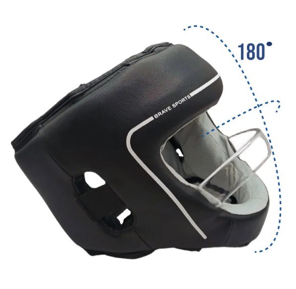 Шлем для бокса с защитной планкой для носа и скул черный efadc1b6-b4a5-11f0-0a80-0c16001efaa2 - фото 5196