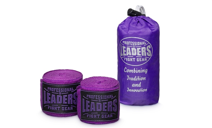 Бинты боксерские LEADERS PRO 84/16  ( 84% PV/16% нейлон, фиолетовый) f80b6c01-2a45-11ef-0a80-13a500116995 - фото 5366