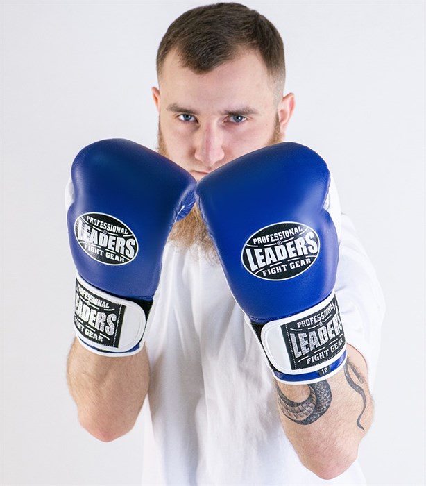 Перчатки боксерские LEADERS LS 2 BL/WH (сине-белые) 301e21ef-b1cf-11ed-0a80-0cc0000e49af - фото 795