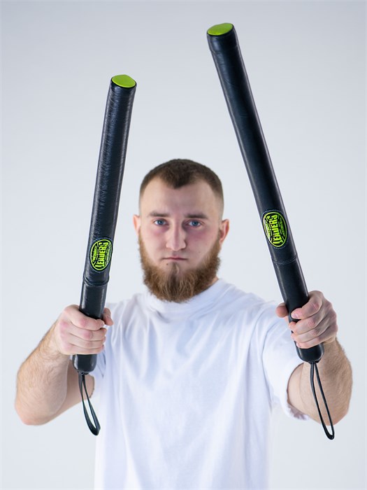 Тренерские палки LEADERS Boxing Punch Sticks BK (кожа, черный) T1231224 - фото 912