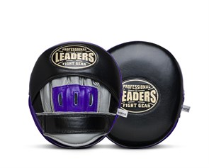 Лапы тренерские LEADERS MID-AIR HYPER BK/GR/PUR (ONE, кожа, черный/серый/фиолетовый) 411044c2-e21e-11ef-0a80-116d002f0984