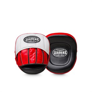 Лапы тренерские LEADERS TACTICAL (кожа, черный/белый/красный) 55f87890-9ffc-11ee-0a80-040c001046ce