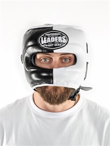 Шлем боксерский LEADERS LS с бамперной защитой BK/WH 1/2 60af4583-796b-11ee-0a80-0e8f0023947b