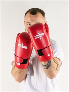 C524 Перчатки полуконтакт Clinch Semi Contact Gloves Kick красные C524
