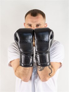Перчатки боксерские LEADERS MEX BK черный 6ca3c87a-9ff7-11ee-0a80-08ae000ec9ef