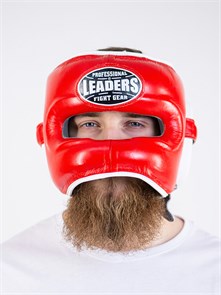 Шлем боксерский LEADERS LS RD/WH с бамперной защитой (красно-белый) 7bb68ef5-b1d1-11ed-0a80-0350000dfde6