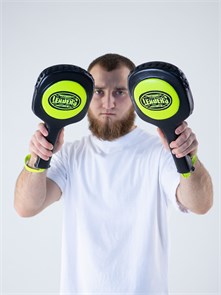 Тренерские лапы-ракетки LEADERS Paddels 2.0 BK/GN (кожа, черный/зеленый) T346333