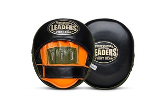 Лапы тренерские LEADERS MID-AIR HYPER BK/OR/OLV (ONE, кожа, черный/оранжевый/оливковый) 886edee8-e21e-11ef-0a80-08b5002f7fec