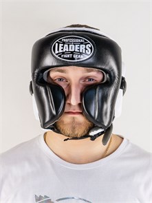 Шлем боксерский LEADERS LS MEX BK/WH (кожа, черный/белый) 0d7621b6-66e5-11ee-0a80-00640001a5d1