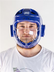 Шлем для тхэквондо с маской BoyBo синий, BHT45 8f659997-7afd-11ee-0a80-1322001bc7b4