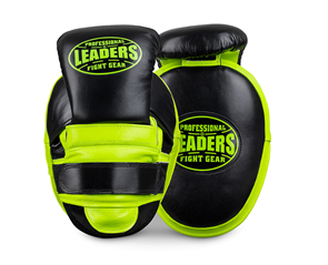 Лапы тренерские LEADERS DUAL BK/GN (ONE, кожа, черный/зеленый) 96599cc6-2a41-11ef-0a80-16df000fc392