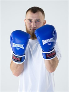Перчатки боксёрские Reyvel Винил 80 (Синие) T01284