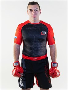 Рашгард с коротким рукавом TFG Союз ММА России Детский (Lite) (черный-красный) T01444