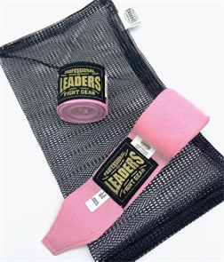 Бинты боксерские LEADERS Semi elastic  ( 50% хлопок/50% эластик, розовый) 130b30c6-2a44-11ef-0a80-060c00115c6b