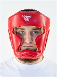 Шлем боксерский тренировочный FIREICE, закрытый, красный, FLEX T02147