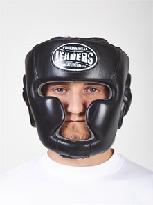 Шлем боксерский LEADERS LS FULL FACE (кожа, черный) T02611