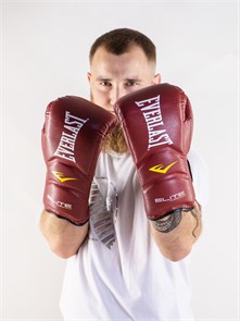 Перчатки тренировочные на липучке Everlast Elite Pro красн. T03428
