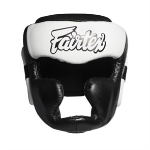 Шлем для бокса Fairtex HG13 ( черный-белый , шнуровка верх) T03494