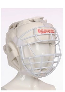 Шлем с металлической решеткой (каратэ, киокушинкай)  белый d63b32e7-b4ae-11f0-0a80-1817001fef84