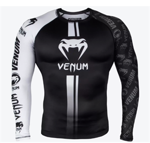 Рашгард мужской компрессионный Venum Logos Rashguard Black/White полиэстер e26dc0e6-0bc1-11f0-0a80-11f9000bffb6