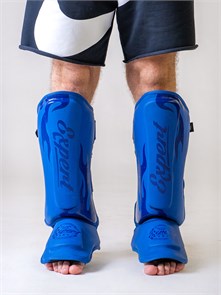 Защита голень-стопа FIGHT EXPERT (ПВХ, Синий матовый) eb826bda-7945-11ec-0a80-044400000527