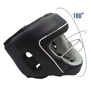 Шлем для бокса с защитной планкой для носа и скул черный efadc1b6-b4a5-11f0-0a80-0c16001efaa2