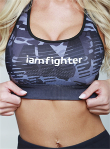 Топ женский мини IamFighter милитари (черный) 252b2afd-d418-11ed-0a80-0e2a00175693