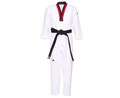 Добок для тхэквондо подростковый WT Adi-Start белый с красно-черным воротником T01685 - фото 3072